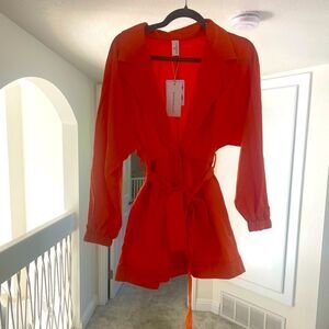 Commense Orange Long Sleeve Romper, NWT, XS